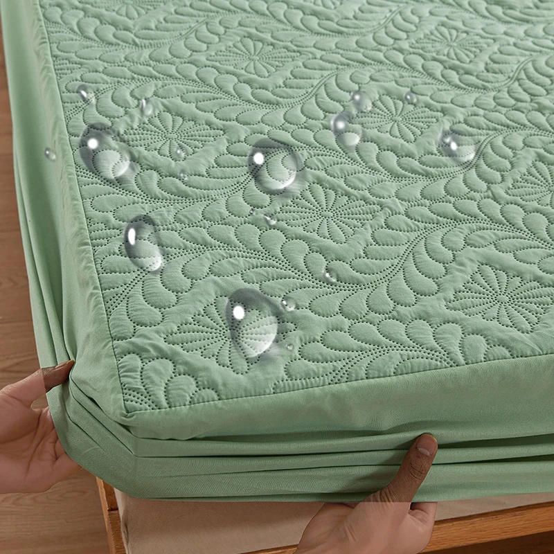 Description Picture 2 of itemQuilted Waterproof Mattress Cover Embossed Bedding Mattress Protector Anti-mite Anti-bacterial Fitted Bed Sheet No Pillowcase