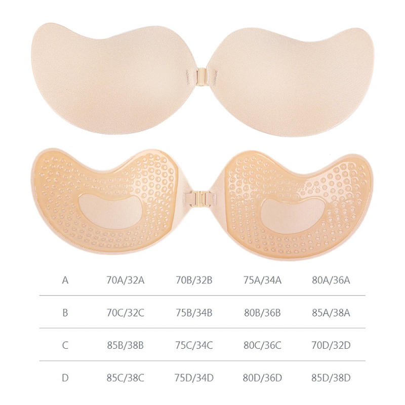 Description Picture 2 of itemInvisible Push Up Bra for Women Backless Strapless Bra Seamless Front Closure Bralette Underwear Silicone Self-Adhesive Bra Pad