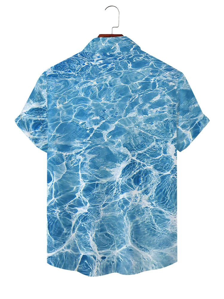 Description Picture 5 of item20243D Digital Ocean Printing Shirt Short sleeved High Quality Shirt Men's Casual Loose Half sleeved Cardigan Shirt Hot Selling