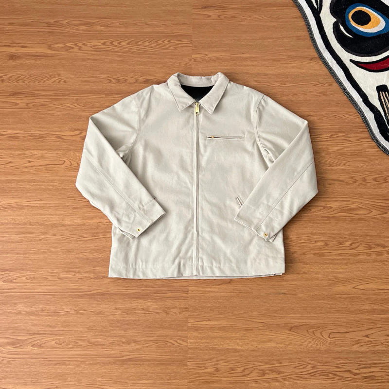 Description Picture 6 of itemAmerican retro Detroit lapel canvas zipper casual loose jacket Japanese Streetwear Safari Style Trendy Coat