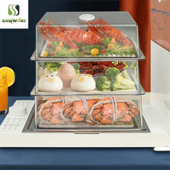 Folding Electric Steamer Pot With Water Tank And Timer Foldable Steaming Pot Electric Food Steaming Machine 220V