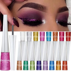 16 Pcs Sparkling Liquid Eyeliner, Does Not Fade Lasting Waterproof, Dazzle Stage Makeup High Density Pearl Ultra Shiny Makeup