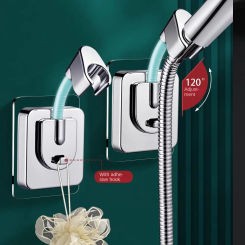 360° Adjustable Shower Head Holder Self-Adhesive Wall Mounted Showerhead Bracket Handheld Sprayer Support Bathroom Accessories