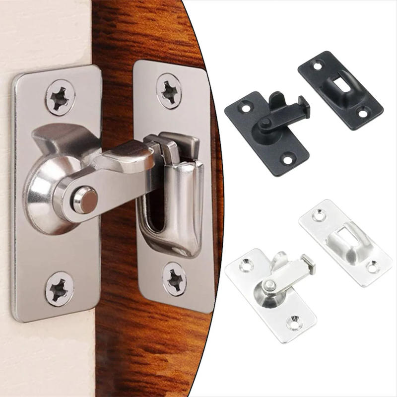 Description Picture 2 of itemDoor Lock With 4 Screw 90 Degree Barn Door Latch Bolt Hook Latch Drawers Cabinet Locks Right Angle Sliding Gate Lock Hardware