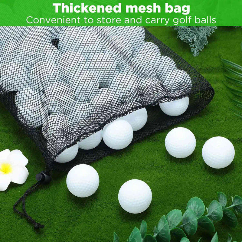 Description Picture 4 of itemHOES-100 Pcs Training Golf Balls Hollow Golf Plastic Ball With Mesh Drawstring Storage Bags For Training