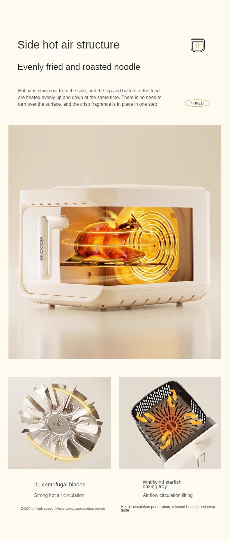 Description Picture 5 of itemAir Fryer Smart  Visual No-turn-over Household 6L Large-capacity Multi-functional Air Fryer Oven Two-in-one