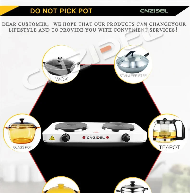 Description Picture 6 of itemExport double-head electric stove kitchen appliances 110v to 220v small household appliances induction cooker