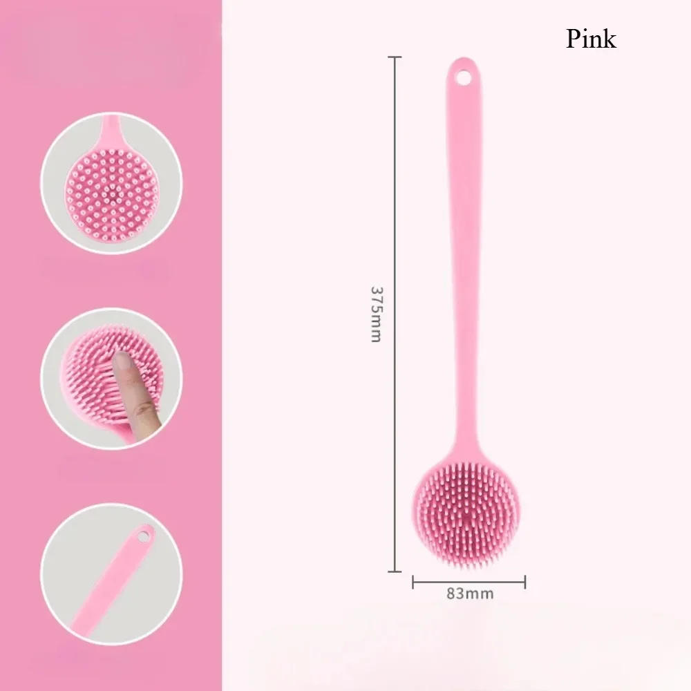 Description Picture 2 of itemSoft Silicone Body Scrubber Back Brush Bath Shower Brush with Handle Exfoliating Back Scrub Skin Massager Body Care Bath Supplie