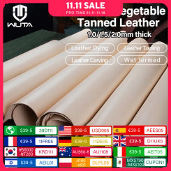WUTA Full Grain Natural Vegetable Tanned Cowhide DIY Pre-cut Vachetta Leather Genuine Leather Craft Material Handmade Bag Wallet