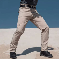 Men's high street pants fashion ins fashion brand design sense of the minority nine-point trousers straight casual pants Korean