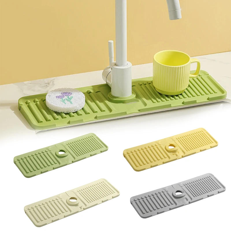 Description Picture 4 of itemKitchen Silicone Sink Faucet Mat Splash Guard for Sink Faucet Absorbent Protectors Mat Kitchen Sink Gadgets