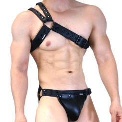 Men's Jockstraps Men Harness Bodysuit Jockstrap Underwear Jock with Removable Codpiece 'Big Bulge'. Adjustable Comfort and Size.