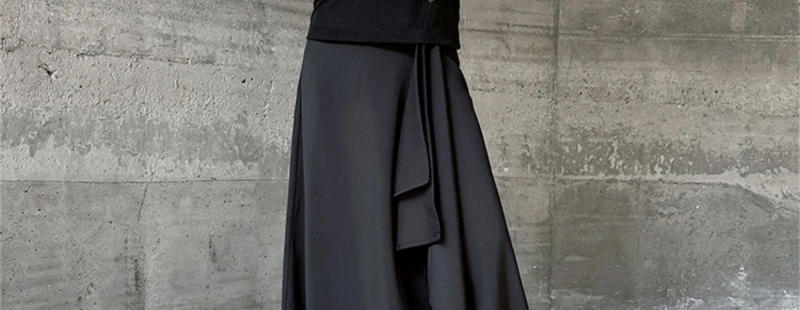 Description Picture 3 of itemIEFB 2024 New Summer Men's Casual Pants Dark Style Irregular Individuality Trousers Fashion Trend Solid Color Culottes 9C5810