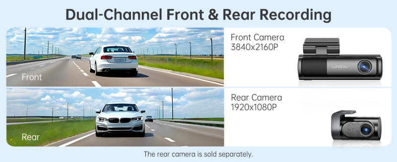 Description Picture 4 of itemLINGDU Dash Cam LD06 5G WiFi Front and Rear 5K Dash Camera for Cars Built-in GPS Voice Control 24H Parking Mode WDR Night Vision