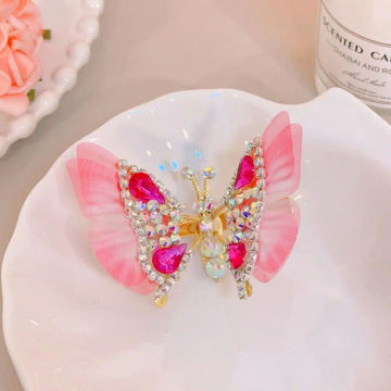 Fashion Korean Style Colorful Butterfly Hair Clip Sweet Princess Hair Clip Hanfu Hair Accessories Party Hair Ornament