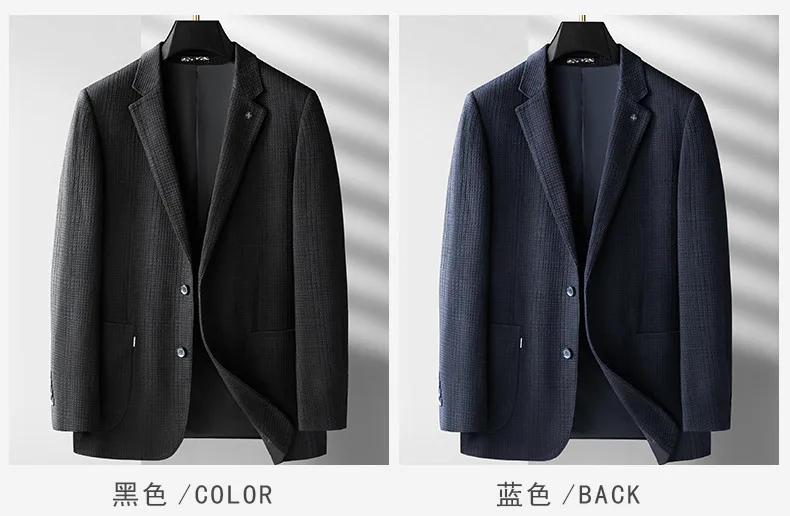 Description Picture 6 of itemNew Arrival Fashion Suepr Large Men's Business Casual Plaid Suit Coat Autumn and Winter Blazer Plus Size XL2XL3XL4XL5XL6XL7XL