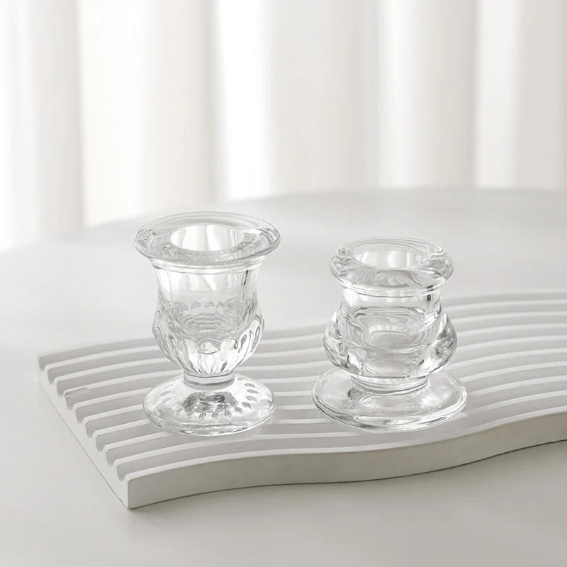 Description Picture 5 of itemGlass Candle Holder Novelty Nordic Decor Candlestick Romantic Candle Stand Desk Accessories Wedding Centerpieces Ornaments Gifts