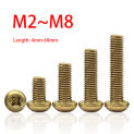 2/10/30Pcs/Lot M2 M2.5 M3 M4 M5 M6 M8 GB818 Pure Copper Brass Cross Round Phillips Pan Head Screw Bolt Length 4-60mm