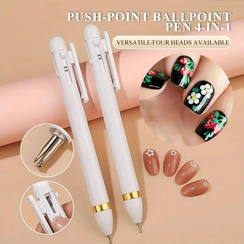 Description Picture 2 of item4 in 1 Nail Art Dotting Tools Nail Dotting Pen Ballpoint Pen Design Nail Tools Manicure Tip Dot Paint Manicure Dotting Tools
