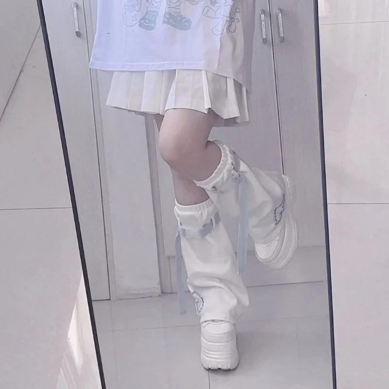 Description Picture 5 of itemJapanese Harajuku Style Girls Sock Sweet White Print Leg Warmer Jk Casual All Match Socks Lolita Cute Foot Y2k Legwarmers