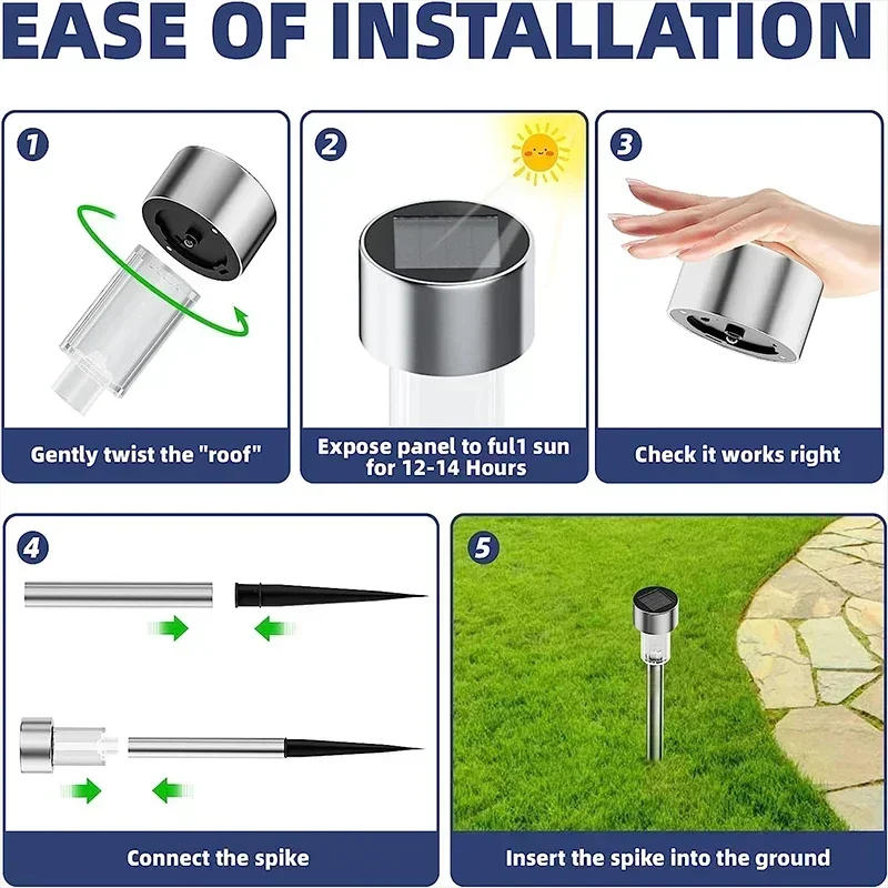 Description Picture 5 of itemSolar Garden Lights Outdoor Solar Powered Lamp Waterproof Landscape Lantern Lighting for Pathway Patio Yard Lawn Decorative LED