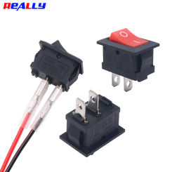 5PCS Rocker Switch ON Off KCD1 Mini Toggle Switch SPST 2Pin Snap-in Design Car Boat Automotive with Wires Pre-Wired