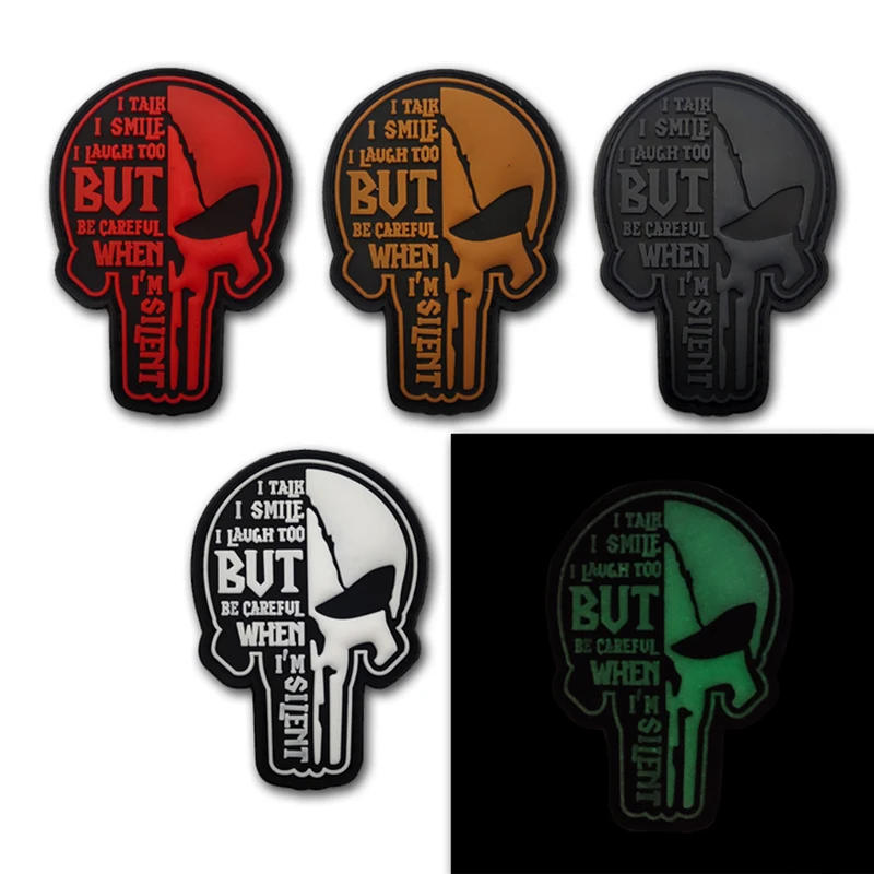 Description Picture 3 of itemPVC Luminous Skull Pattern Armband Hook and Loop Patch Morale Badge Backpack Patch Sticker Clothing Hat Accessories Sticker