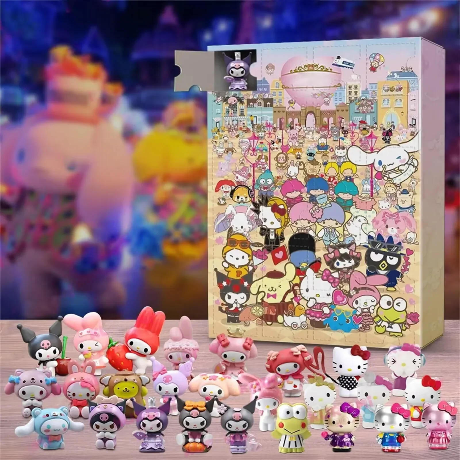 Description Picture 2 of itemMiniso Sanrio Christmas Advent Calendar Anime Figure Models Juguetes Advent Surprise Toys For Children 2024 Navidad Gift