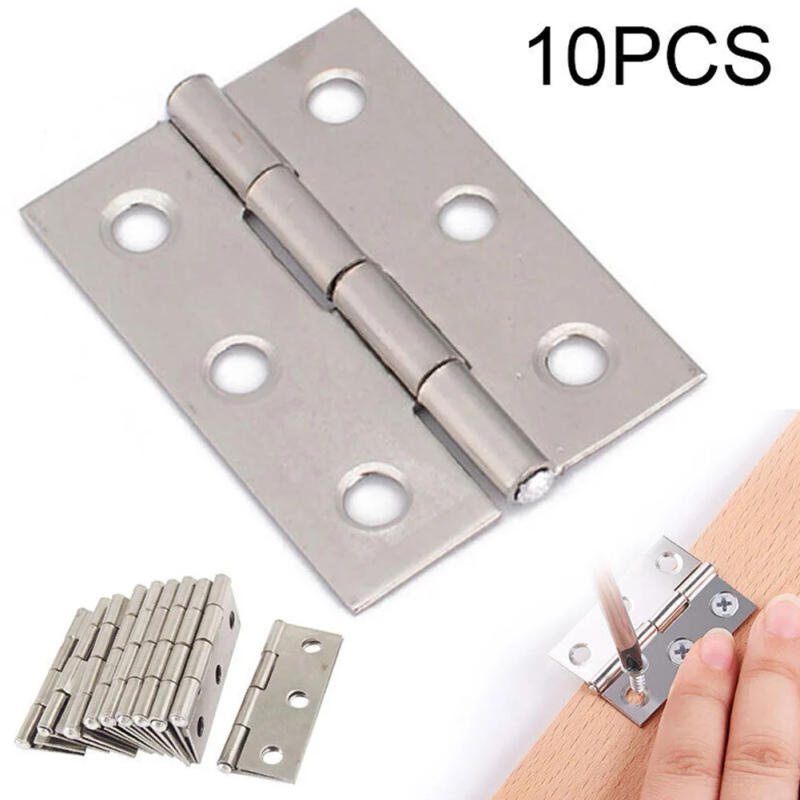 Description Picture 2 of item~10Pcs Door Hinges Door Connector Drawer 6 Holes Hardware Furniture Bookcase 1Window Cabinet Stainless Steel Hinges