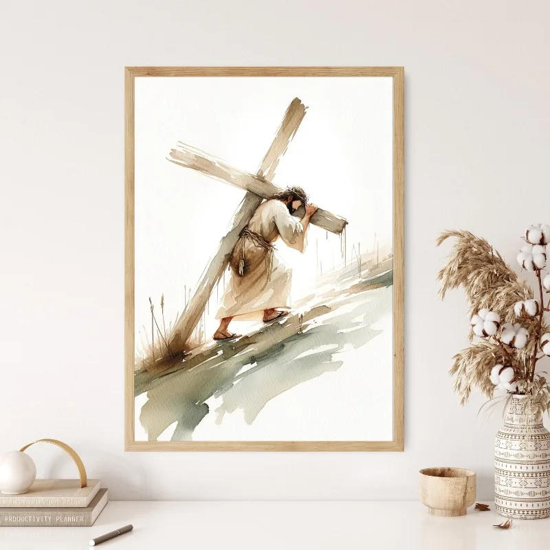 Description Picture 5 of itemChristian Bible Verse Shepherd Faith Sketch Jesus Posters Printing Decor Canvas Painting Living Room Bedroom Wall Art Home Decor