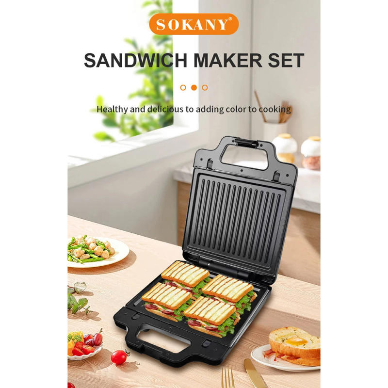 Description Picture 5 of itemMultifunction 3in1 Electric Waffle Maker Stainless Steel Toaster Steak Maker Breakfast Machine Press Grill Sandwich Maker