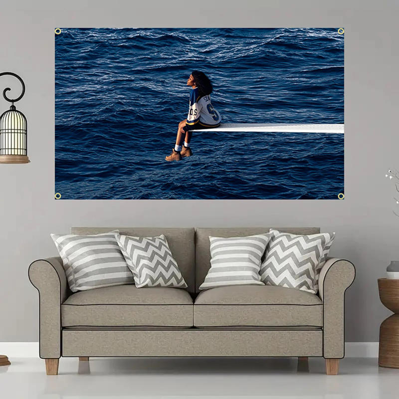 Description Picture 2 of item90x150cm SZA SOS Meme Flag Tapestry Wall Hanging Modern Music Art banner Vintage Blanket Tapestries Aesthetic Room Decor