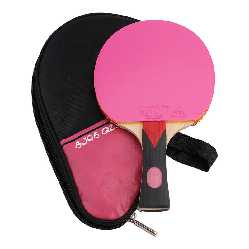 Description Picture 4 of itemNew Table Tennis Racket Table Tennis Bag Bag Racket Wood+Rubber 7 Ply Wood Long Handle Medium Hardness Sponge Pink/Green/Blue