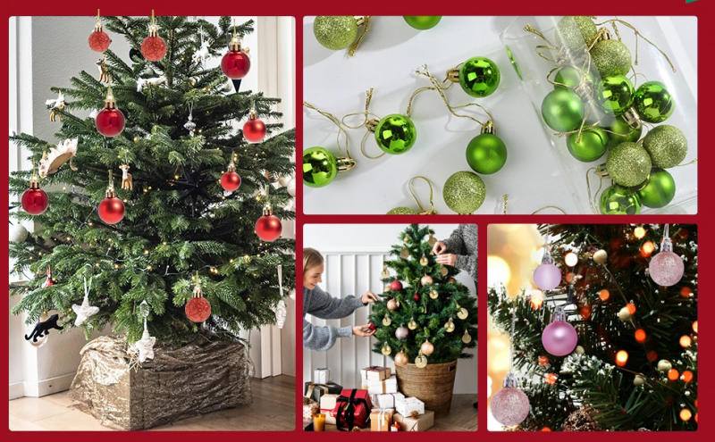 Description Picture 4 of item24pcs 30mm Christmas Balls Decor Baubles Tree Xmas Balls for Christmas Party Wedding Ornament