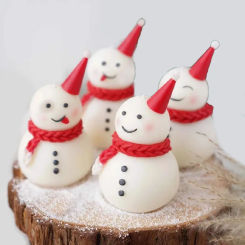 Christmas Silicone Spherical Moulds Snowman Snowflake Deer Horn Design Cake Molds Mousse Dessert Bakeware Decoration Tools