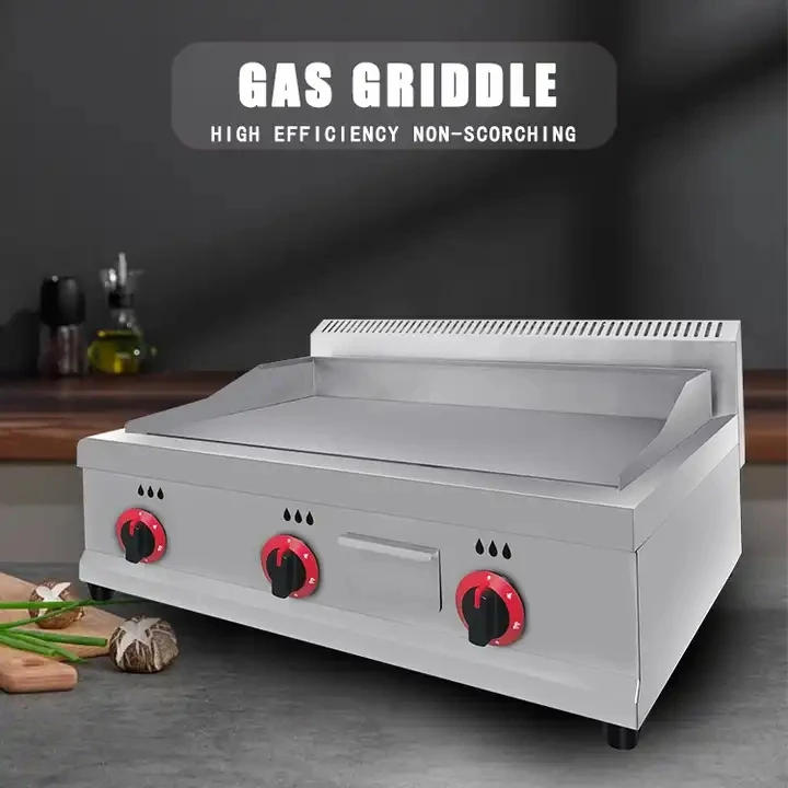 Description Picture 2 of itemCommercial LPG Gas Griddle Top Grill Hot Plate BBQ Grill Griddle Tabletop Flat Top Countertop Restaurant Griddle Grill