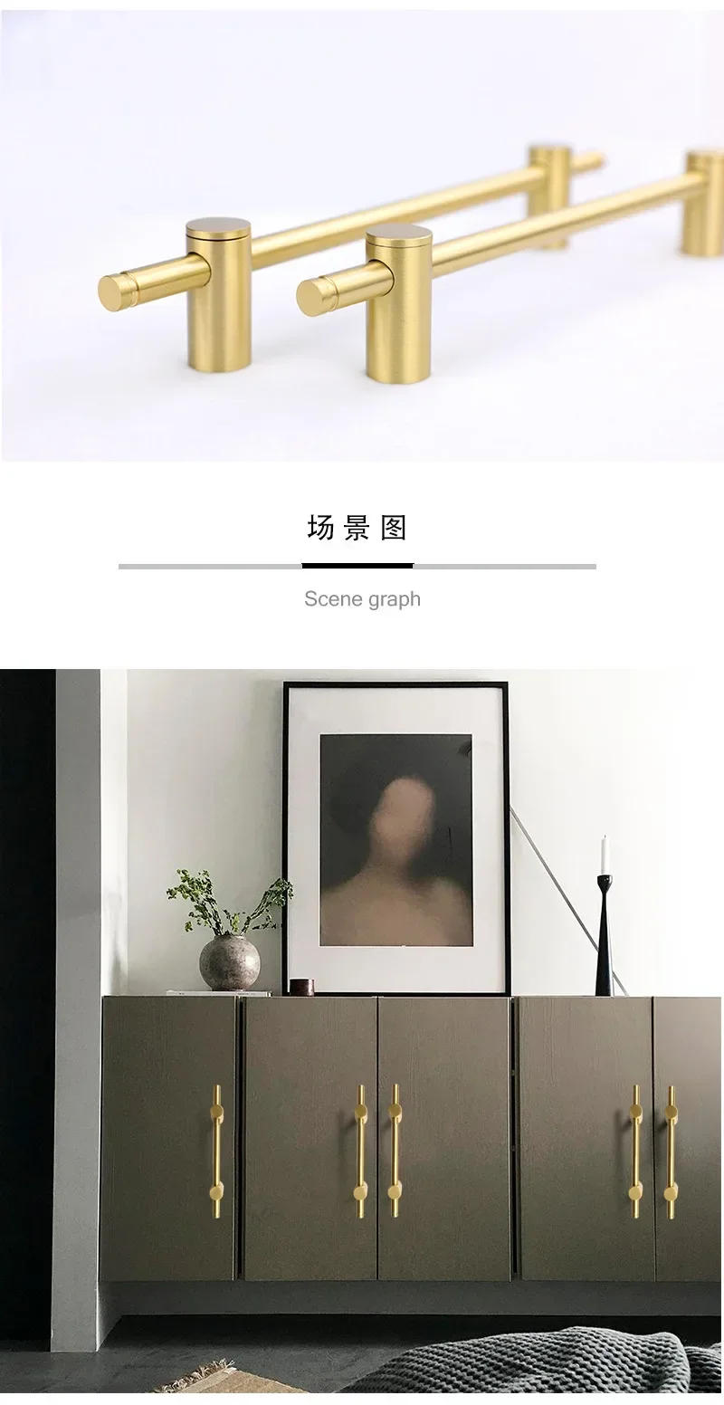 Description Picture 6 of itemAdjust The Pitch Luxury Solid Brass Long Handle Modern Golden Cabinet Glass Door Handles Drawer Pulls Furniture Handle Hardware