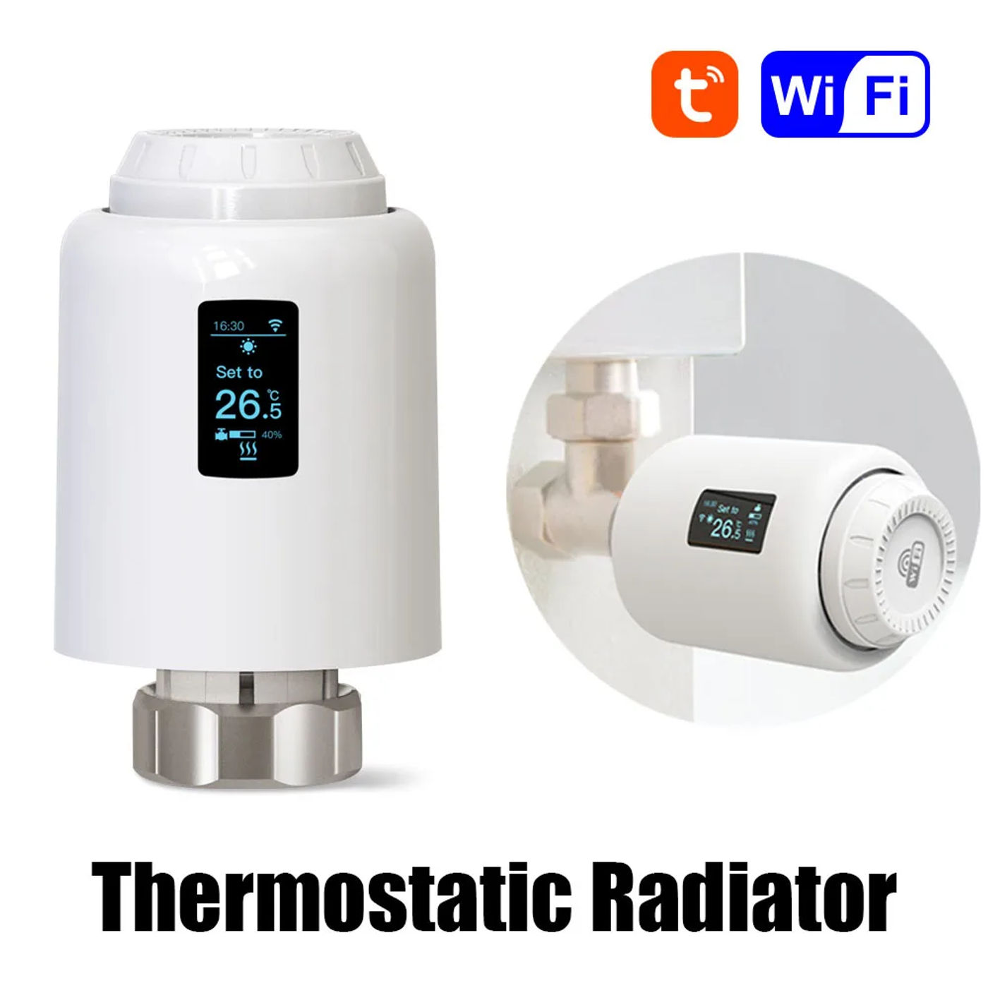 Description Picture 2 of itemTuya Bluetooth TRV WiFi Thermostatic Radiator Valve Smart Programmable Actuator Temperature Controller Support Alexa Google Home