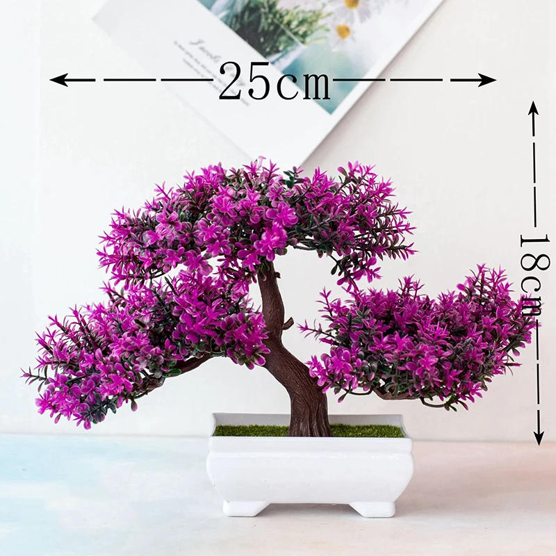 Description Picture 6 of itemArtificial Plants Bonsai Small Tree Pots Fake Plant Flowers Potted Ornaments For Home Room Table Decoration Hotel Garden Decors