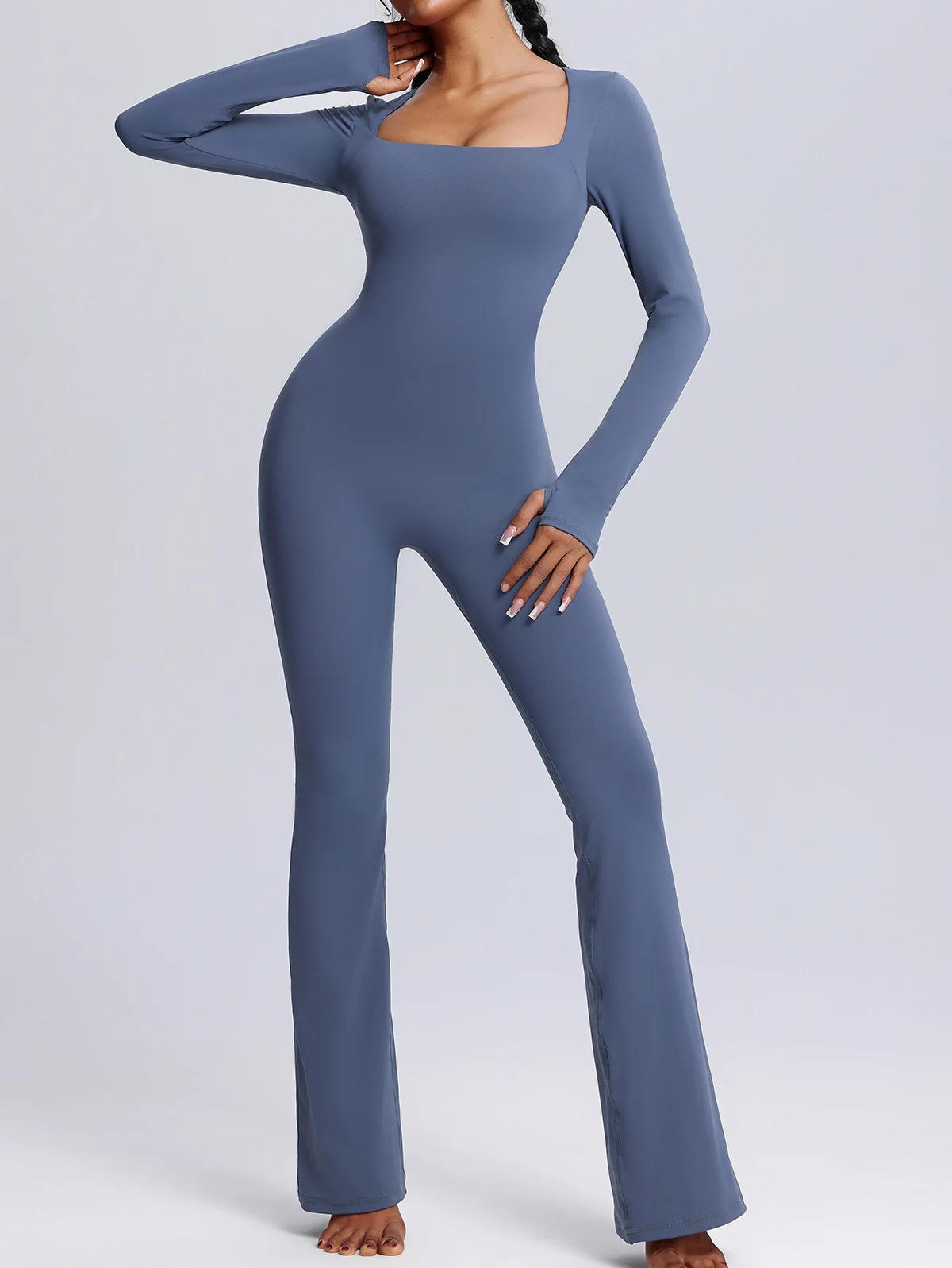 Description Picture 4 of itemOne-piece Yoga Suit Long Sleeved Women's Sportswear Gym Breathable Jumpsuits Workout High-intensity Fitness Skin-tight Garment