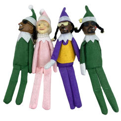Snoop on A Stoop Plush Elf Doll Toy Hip Hop Doll Ornaments for Home 2024 Christmas Shelf Decorations