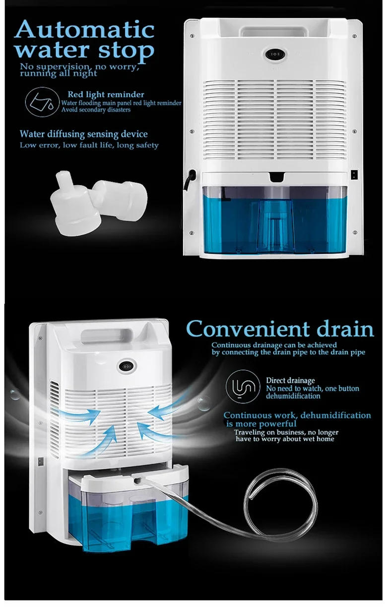 Description Picture 5 of item2025 New Dehumidifier Moisture Absorber Household Mute Bedroom Basement Remote Control Timing External Water Pipe