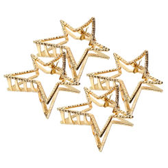 4 Pcs Five-pointed Star Gripper Hair Pin Women Clips Headgear Small Claw Zinc Alloy Miss Decorative