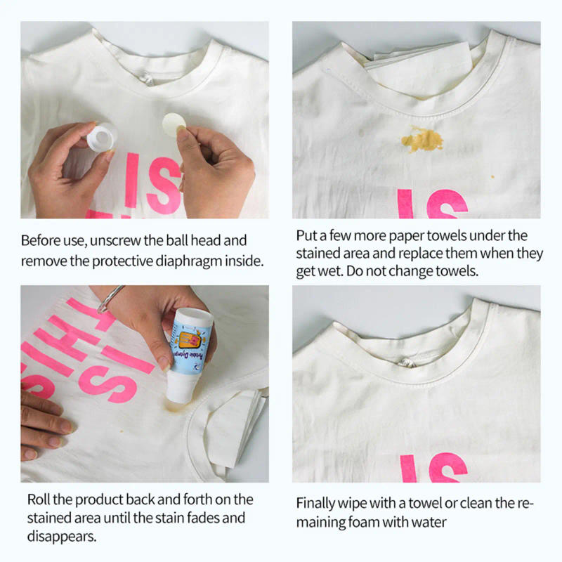 Description Picture 5 of item50ml Clothing Stain Removers Decontamination Ball Cleaner No-wash Stain Oil Coffee Detergent Bead Magic Rolling Removers St E0q5