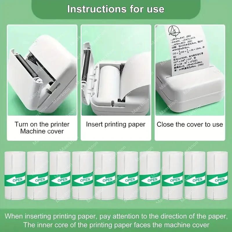Description Picture 6 of item10 Roll Mini Printer Paper Self-adhesive Paper White Thermal Paper Printer Label Sticker For Wireless Photo lnkless Printer 57mm