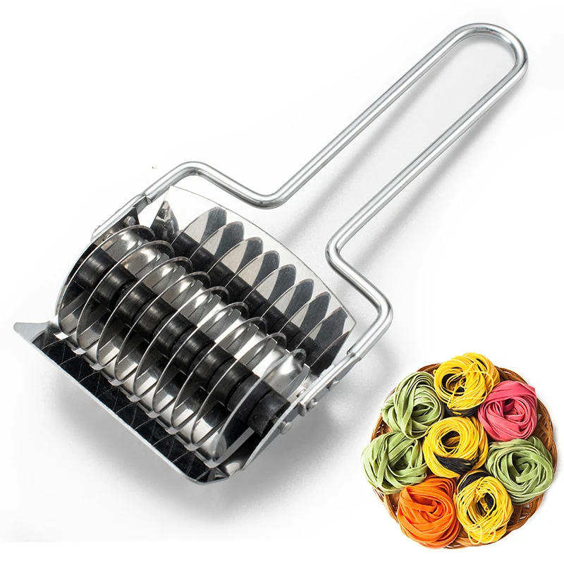 Description Picture 3 of itemStainless Steel Manual Noodle Cutter Pressing Instant Noodles Makers Dough Garlic Ginger Roller Cut Kitchen Pasta Gadgets