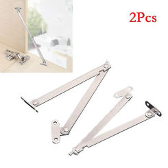 2PCS Cabinet Furniture Doors Close Lift Up Stay Support Hinge Stainless Steel Two Fold Pull Rod Kitchen Accessories