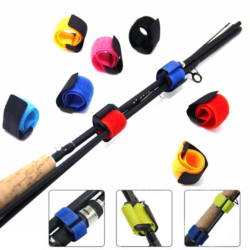 Description Picture 5 of itemFishing Rod Tie Holder Adjustable Cord Strap Reusable Cable Suspender Fastener Hook Loop Belt Tools Magic Tape Bandage Wrap Band