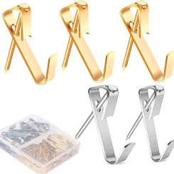 80pcs Metal Picture Hooks for Nailing Painting Frame Hanger Hard Wood Solid Wall Hook Photo Hanging Tool Wall Picture Holder