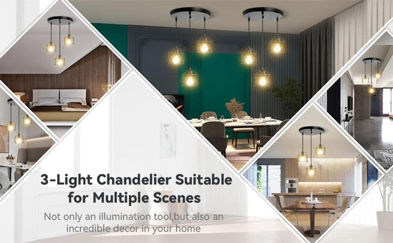 Description Picture 2 of itemChandelier Led Ceiling Lighting Vintage Nordic Style Hanging Lamp kitchen Dining Living Room Home Christmas Decor Pendant Light
